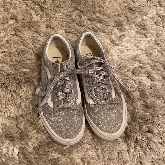 Silver Glitter Low Top Vans 8 - Picture 3 of 6